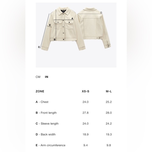 Nwt- TRF DENIM POCKET JACKET - Oyster-white-XS/S - Picture 7 of 7